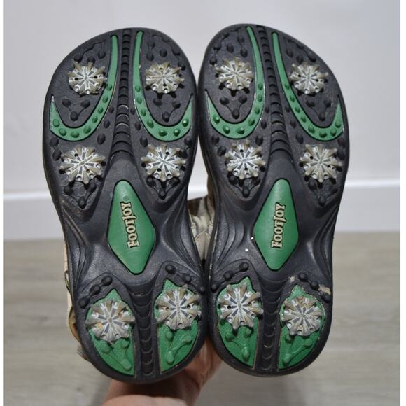 Footjoy Woman's Golf Cleat Sandal Tan & Green Size 7 - Picture 5 of 7